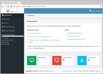 screenshot of AB Tutor